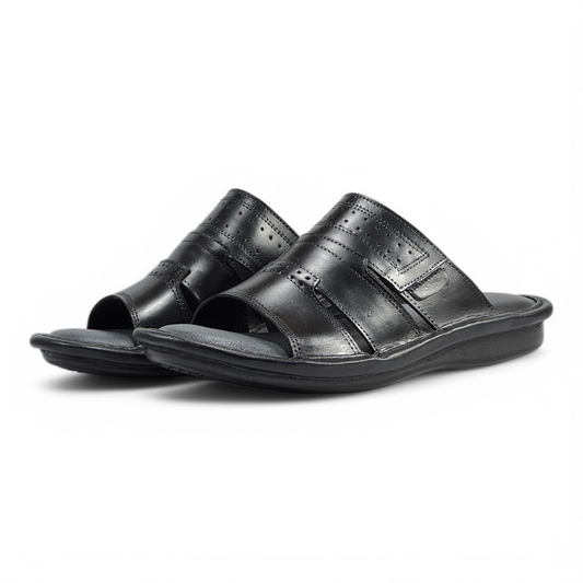 Luxury Men's Leather Slippers Comfortable & Breathable