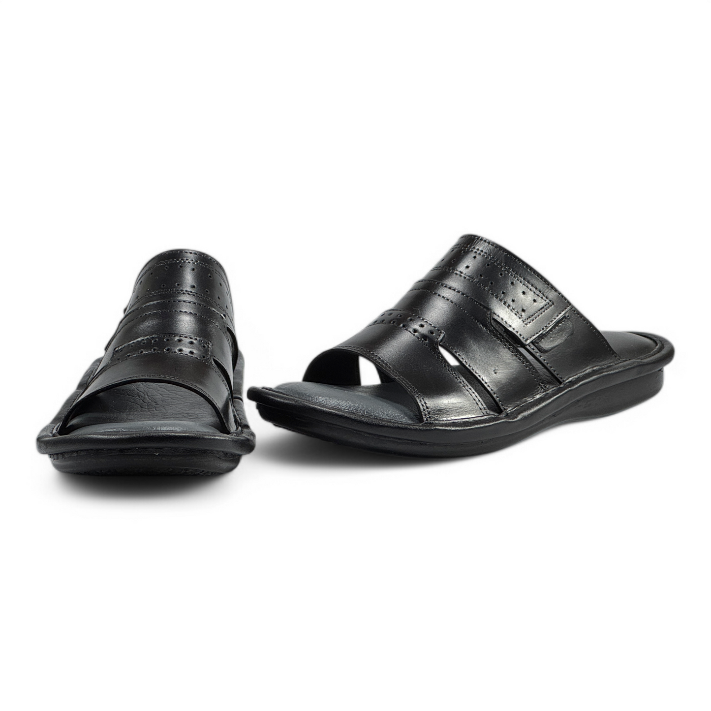 Luxury Men's Leather Slippers Comfortable & Breathable