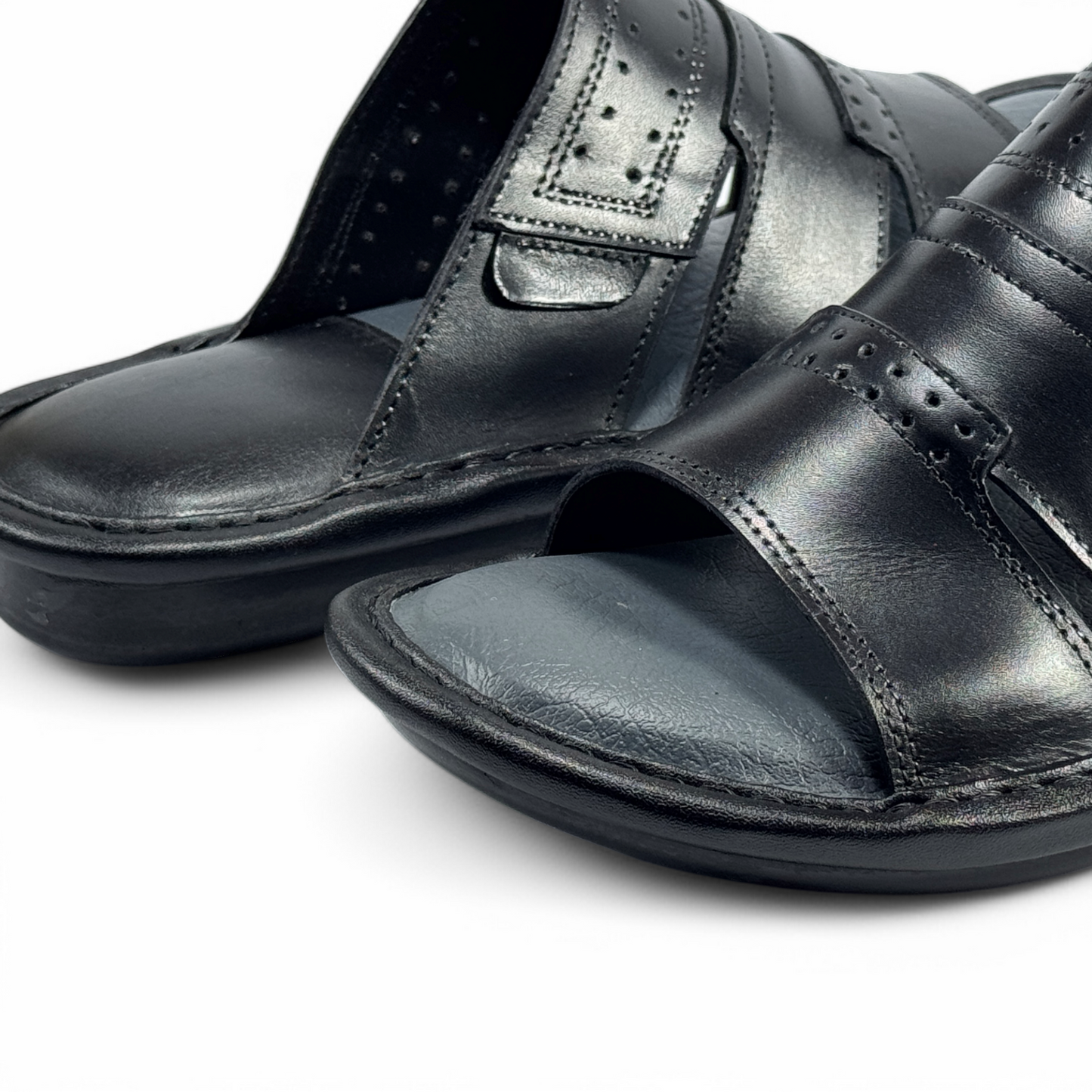 Luxury Men's Leather Slippers Comfortable & Breathable