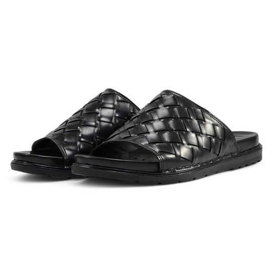 Premium Woven Synthetic Leather Slippers