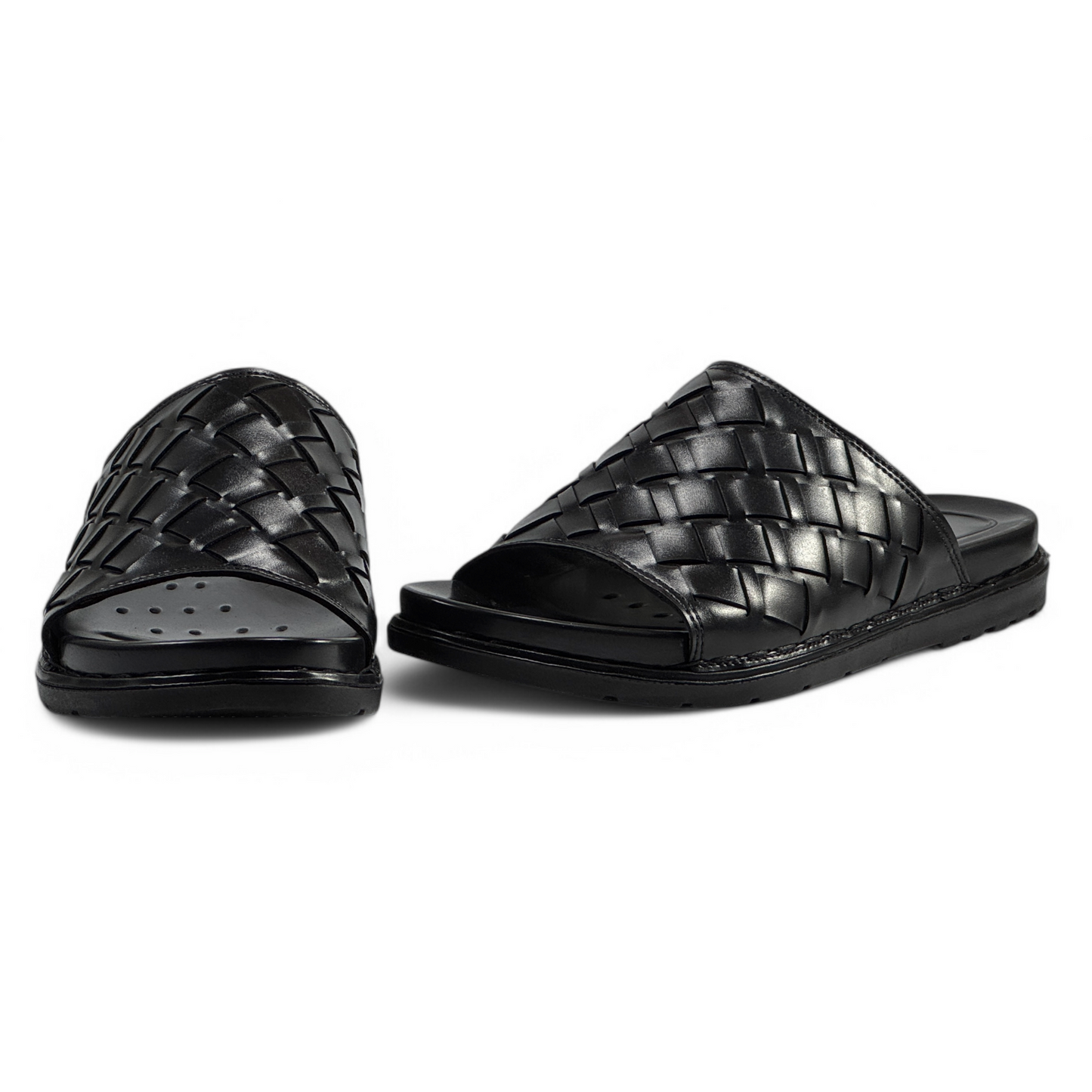 Premium Woven Synthetic Leather Slippers