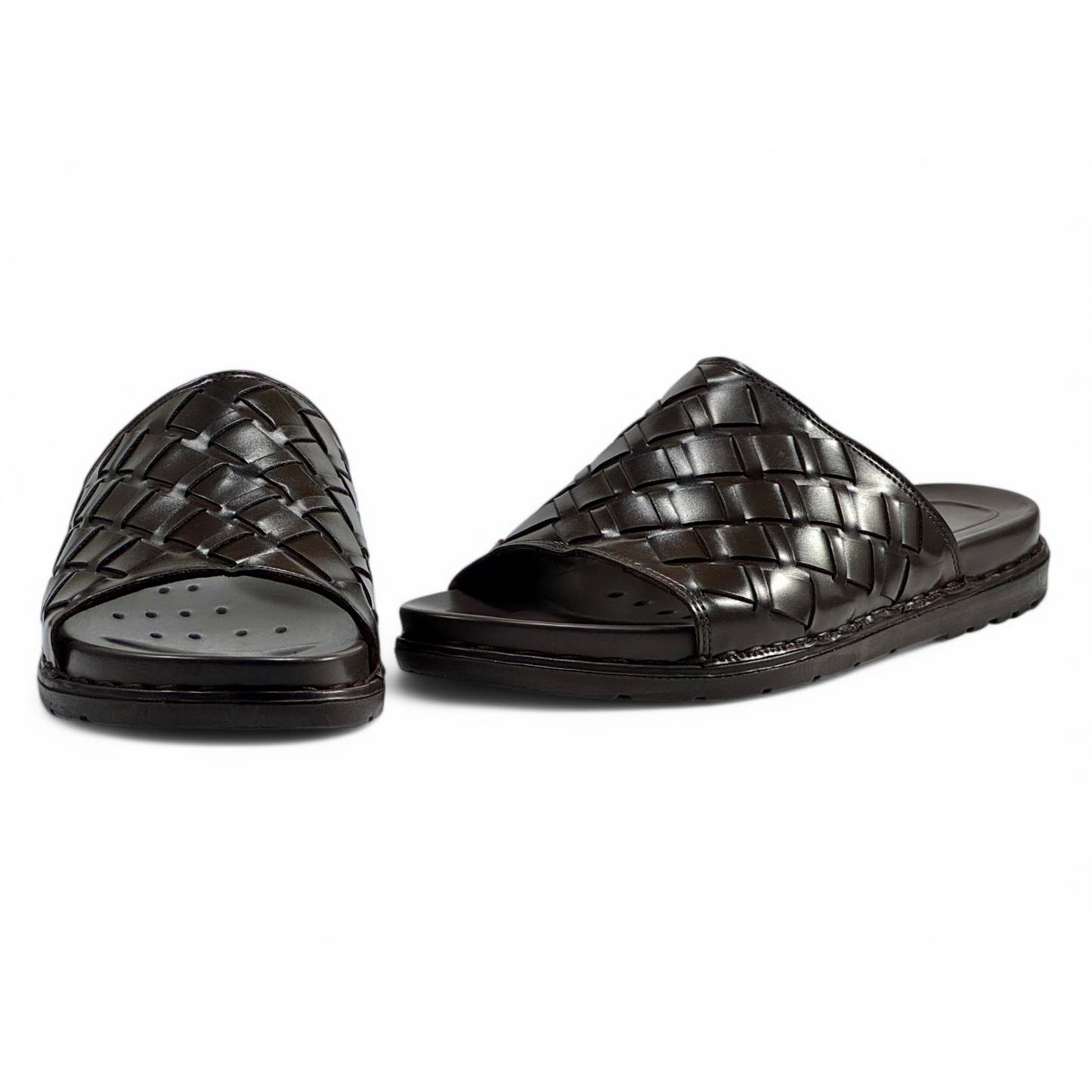 Premium Woven Synthetic Leather Slippers