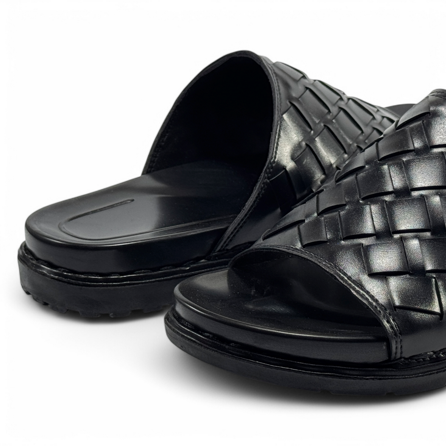 Premium Woven Synthetic Leather Slippers